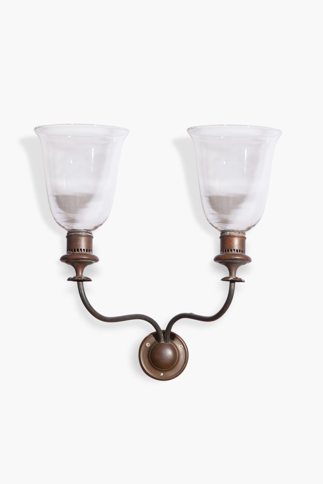 English George III Twin Arm Hurricane Sconce
