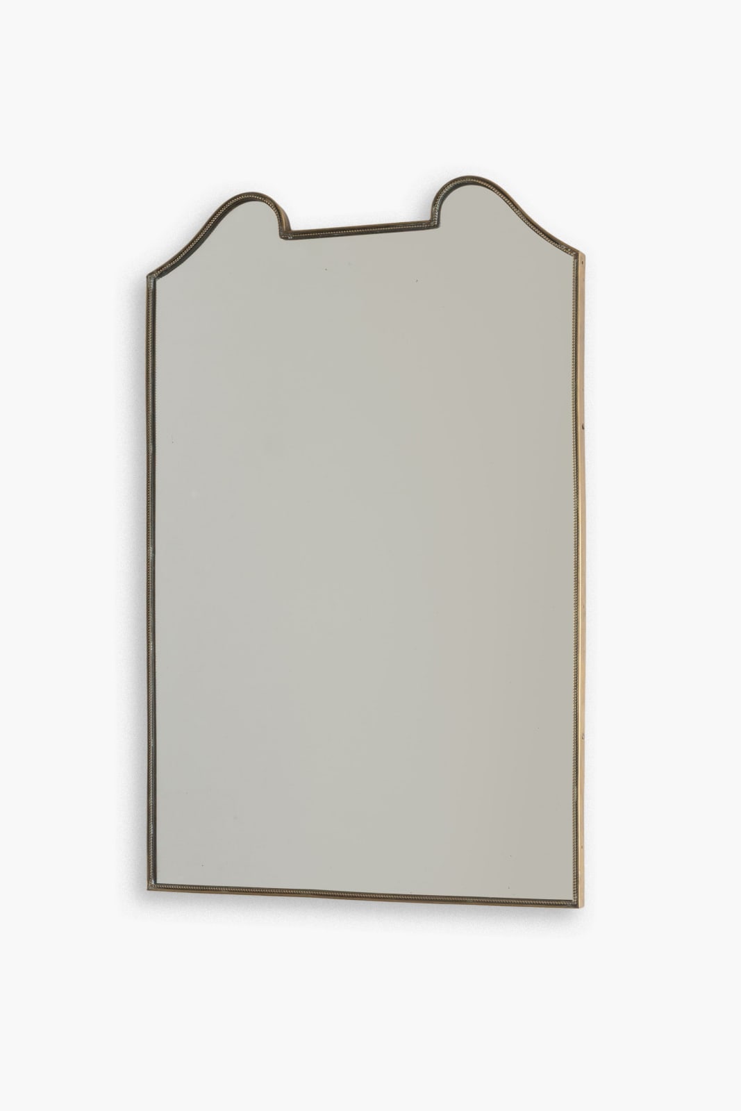 1950s Italian Brass Framed Mirror in the syle of Gio Ponti