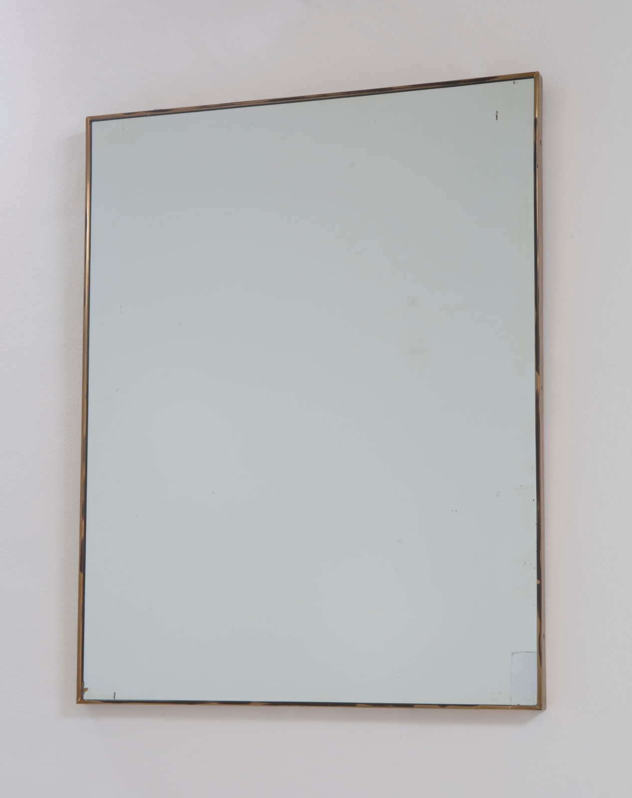 1950s Italian Rectangular Brass Framed Mirror