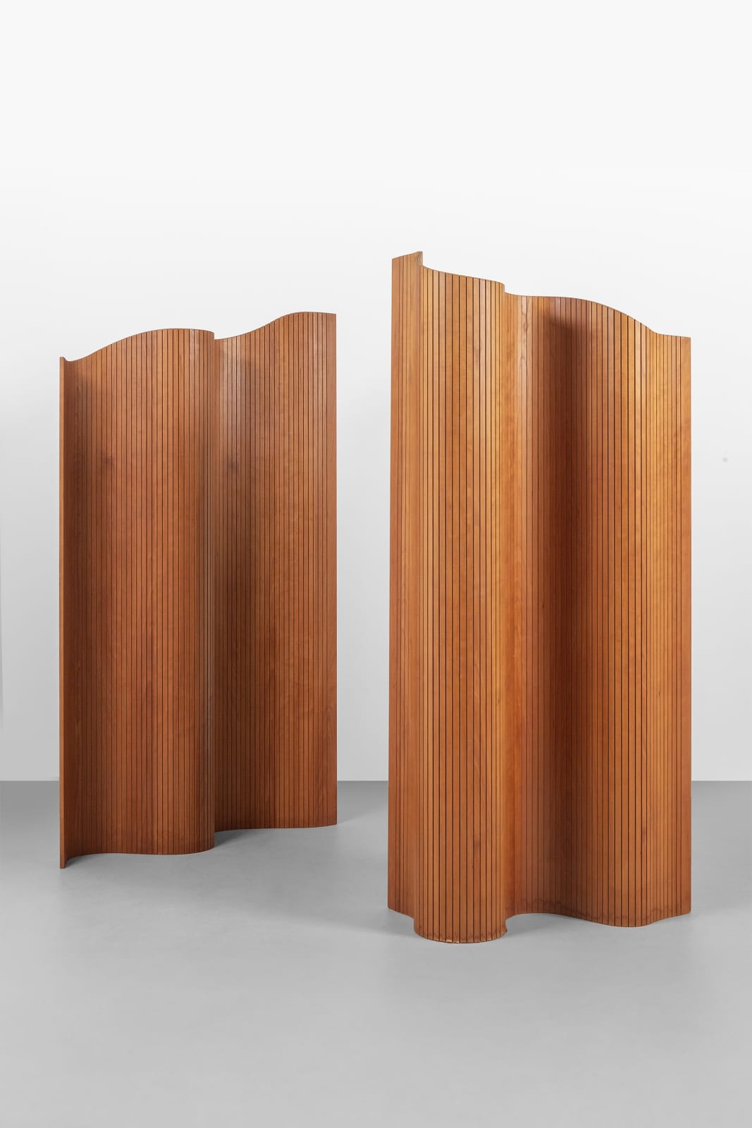 Pair of Midcentury Tambour Screens