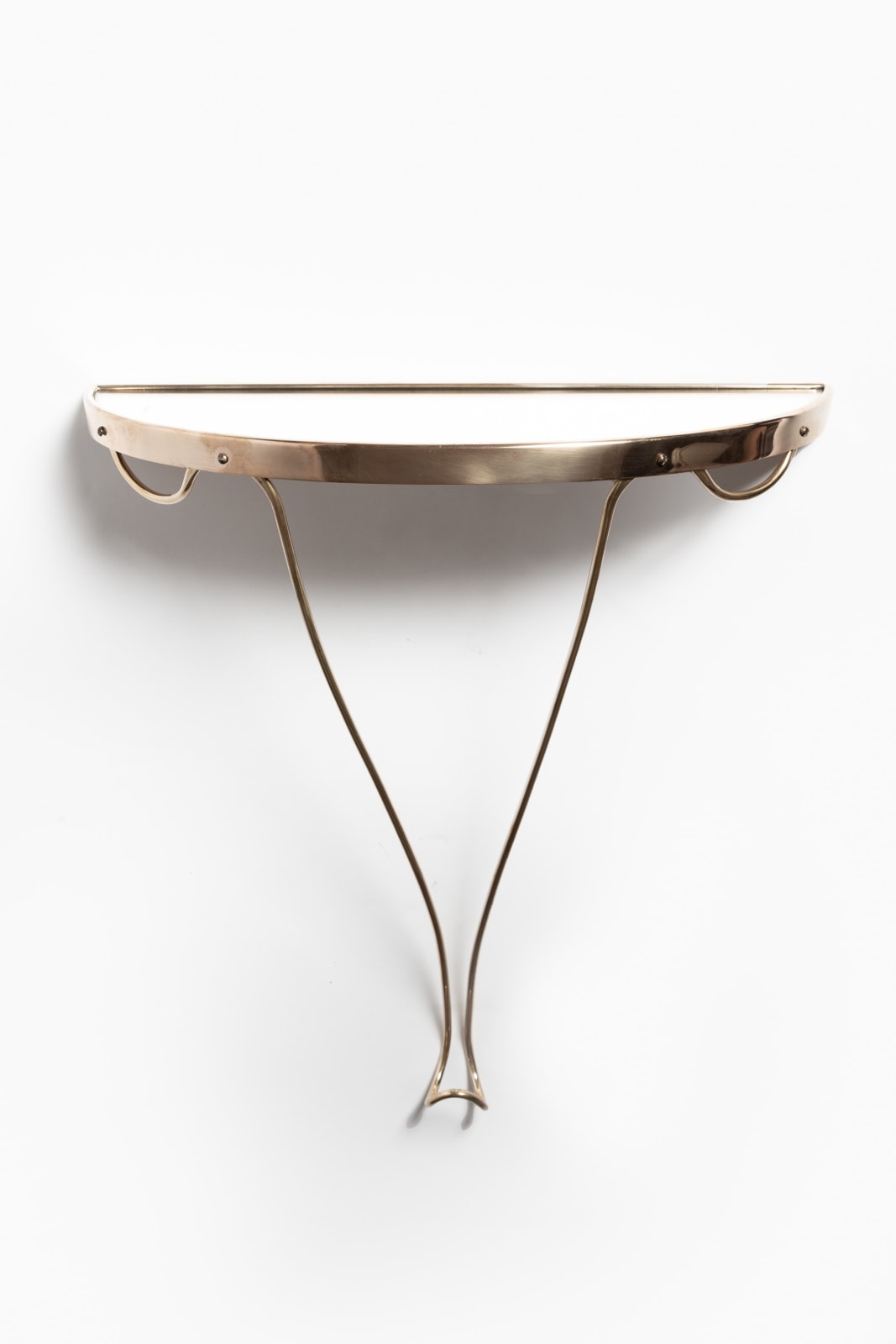 Italian Brass & Mirror Bracket Console, 1950s
