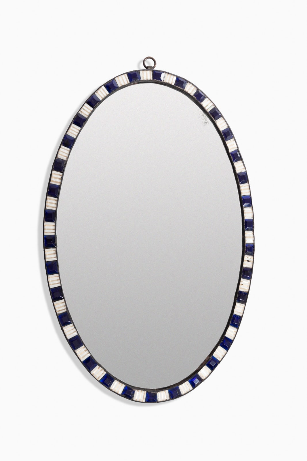 Irish George III Waterford Mirror With Blue & Clear Glass Studs