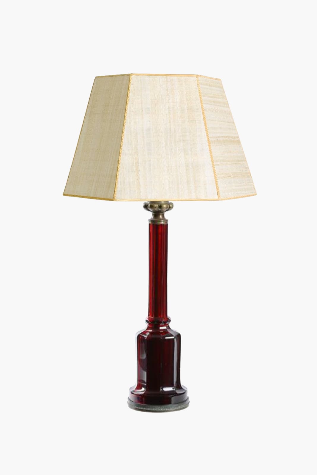 19th Century Cranberry Glass Lamp