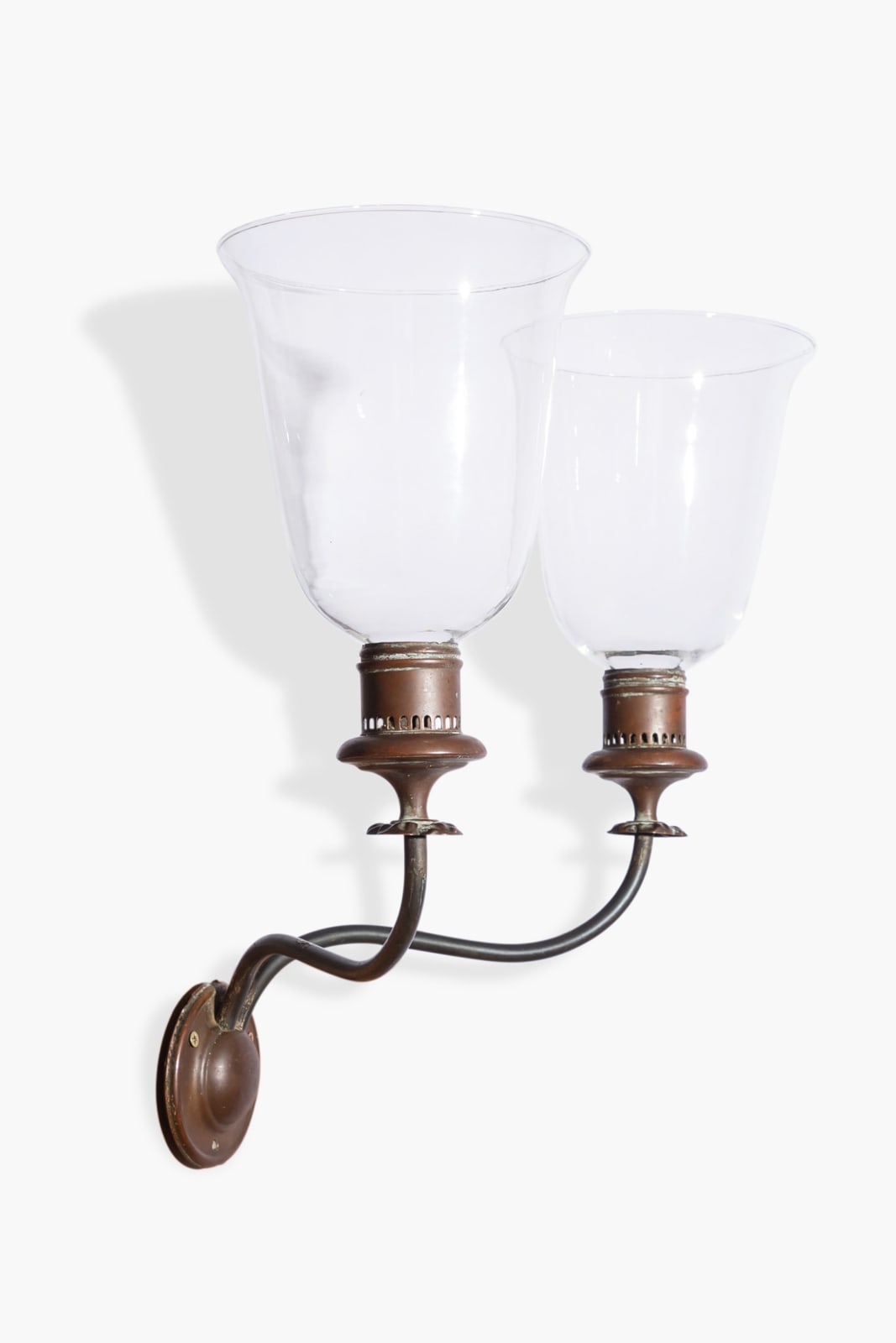 English George III Twin Arm Hurricane Sconce