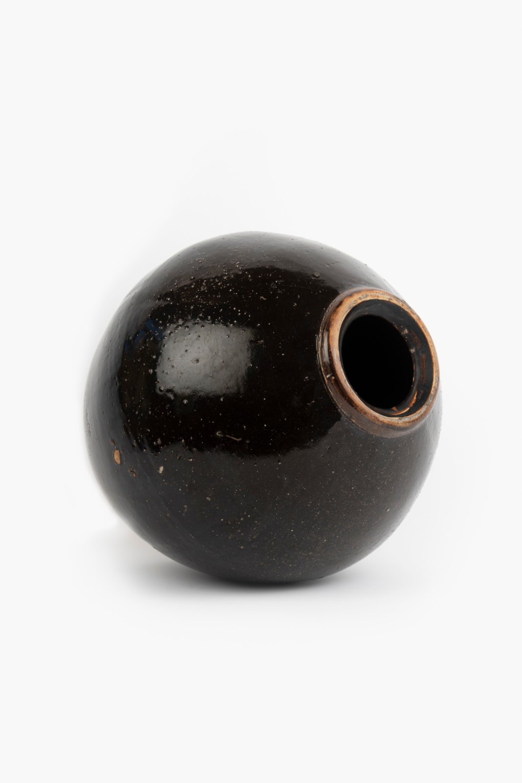 Large Black Glazed Earthenware Pot, 20th Century