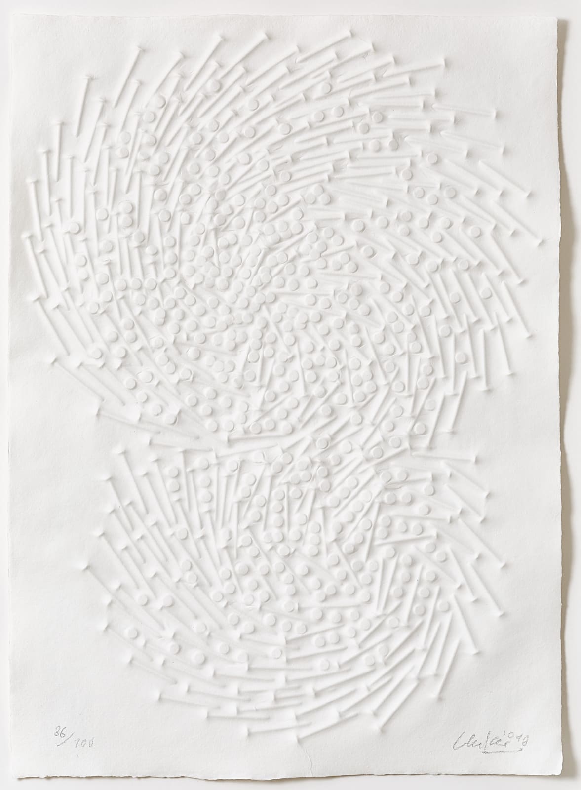 Günther Uecker, Doppelspirale, 2018