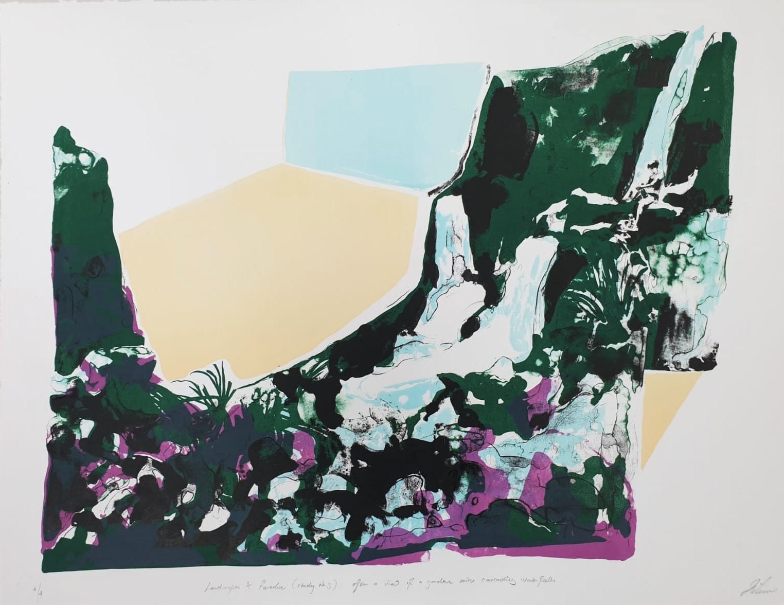 Hilmi Johandi, Landscapes & Paradise Study no.3 (after a view of a garden with cascading waterfalls), 2020