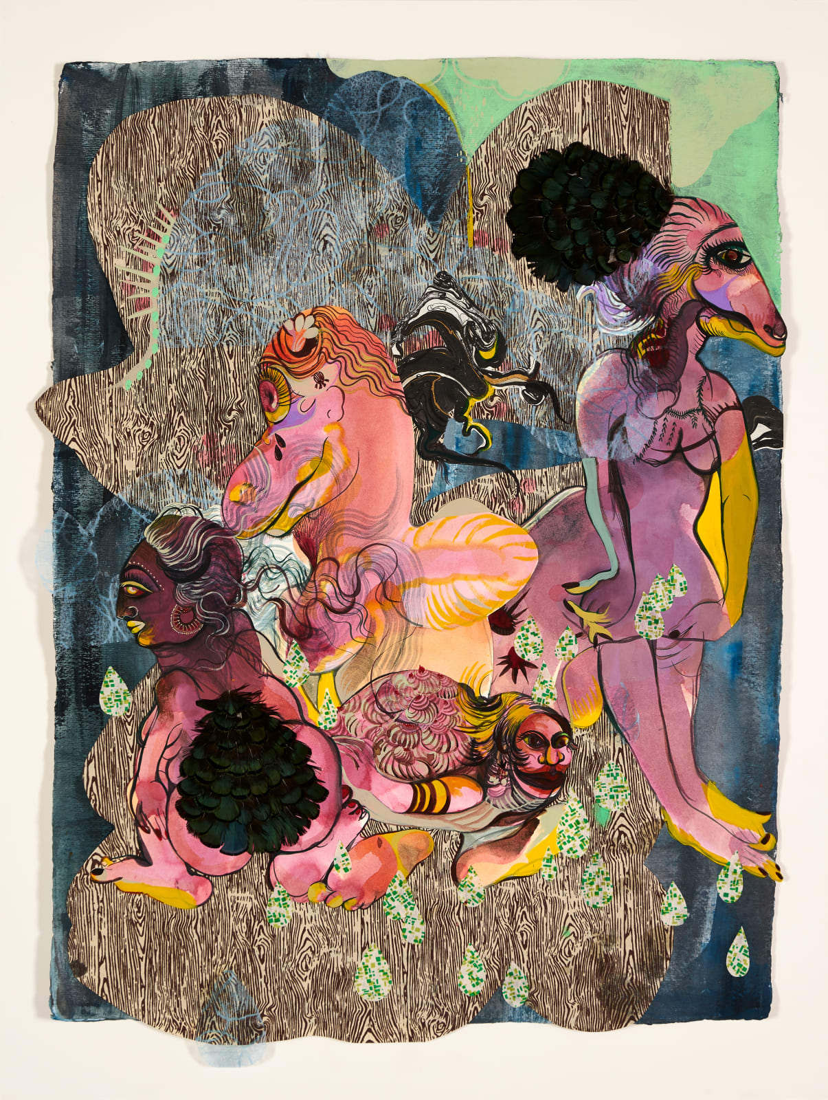 Rina Banerjee, A new citizen of a new family, a newcomer, like immigrant farmer, a stolen child or an adopted love she enters her grooms world as welcomed guest or hungry pest., 2020