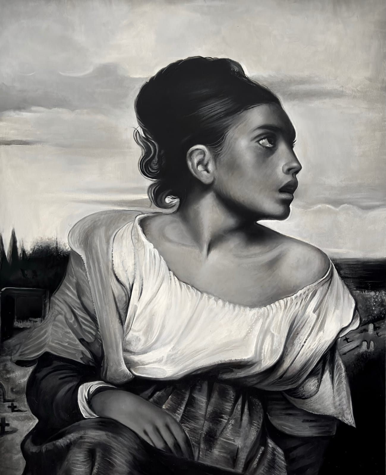 Clément Verdière, D'après Eugène Delacroix "Orphan girl at the cemetery", 2025