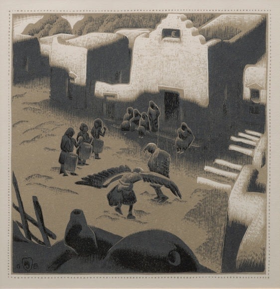 Gustave Baumann, An Eagle Ceremony at Tesuque Pueblo, d. 1932