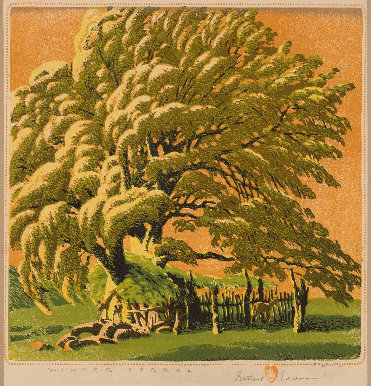 Gustave Baumann, Winter Corral, d. 1961