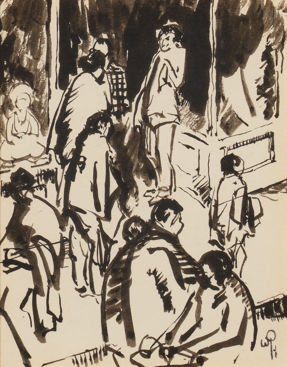 William Penhallow Henderson, Three Sketches of Chinatown, San Francisco, California, c. 1918