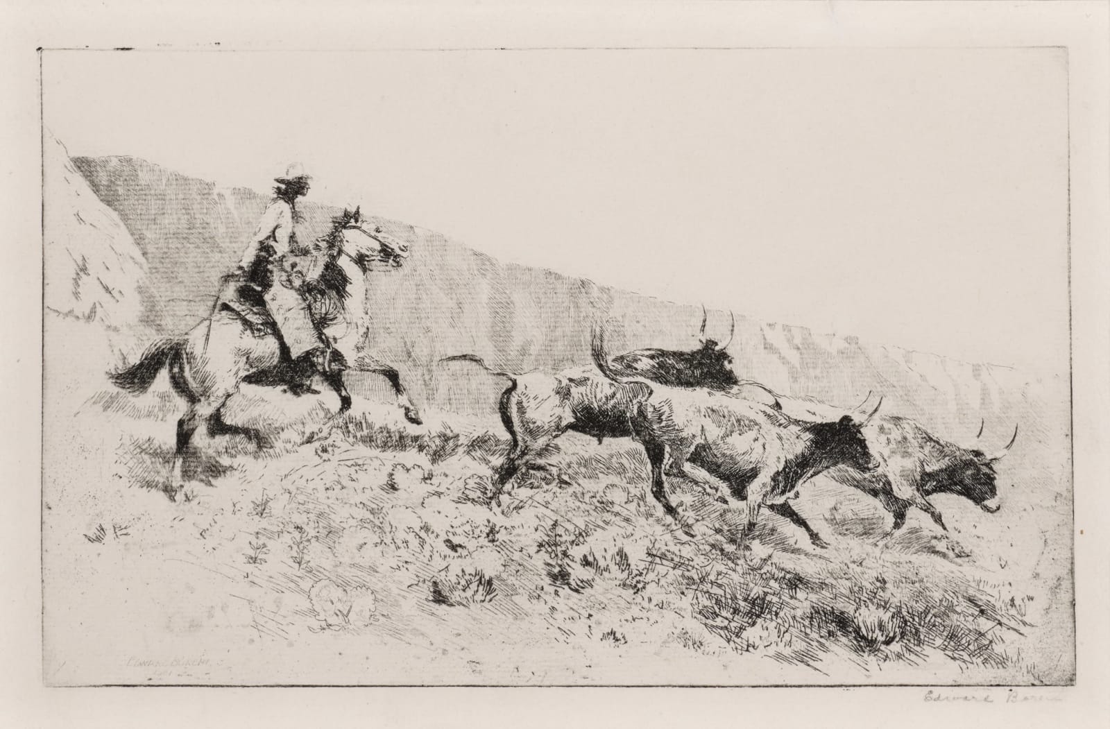 Edward Borein, Combing a Draw