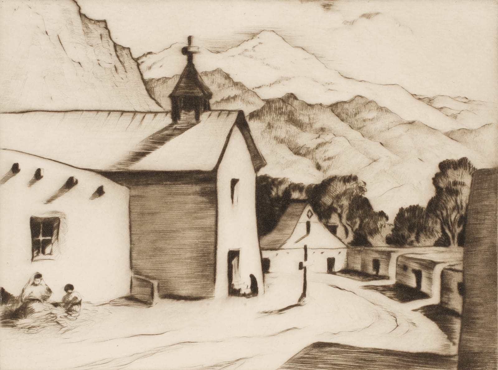 Gene Kloss, Village Plaza, New Mexico, d. 1937