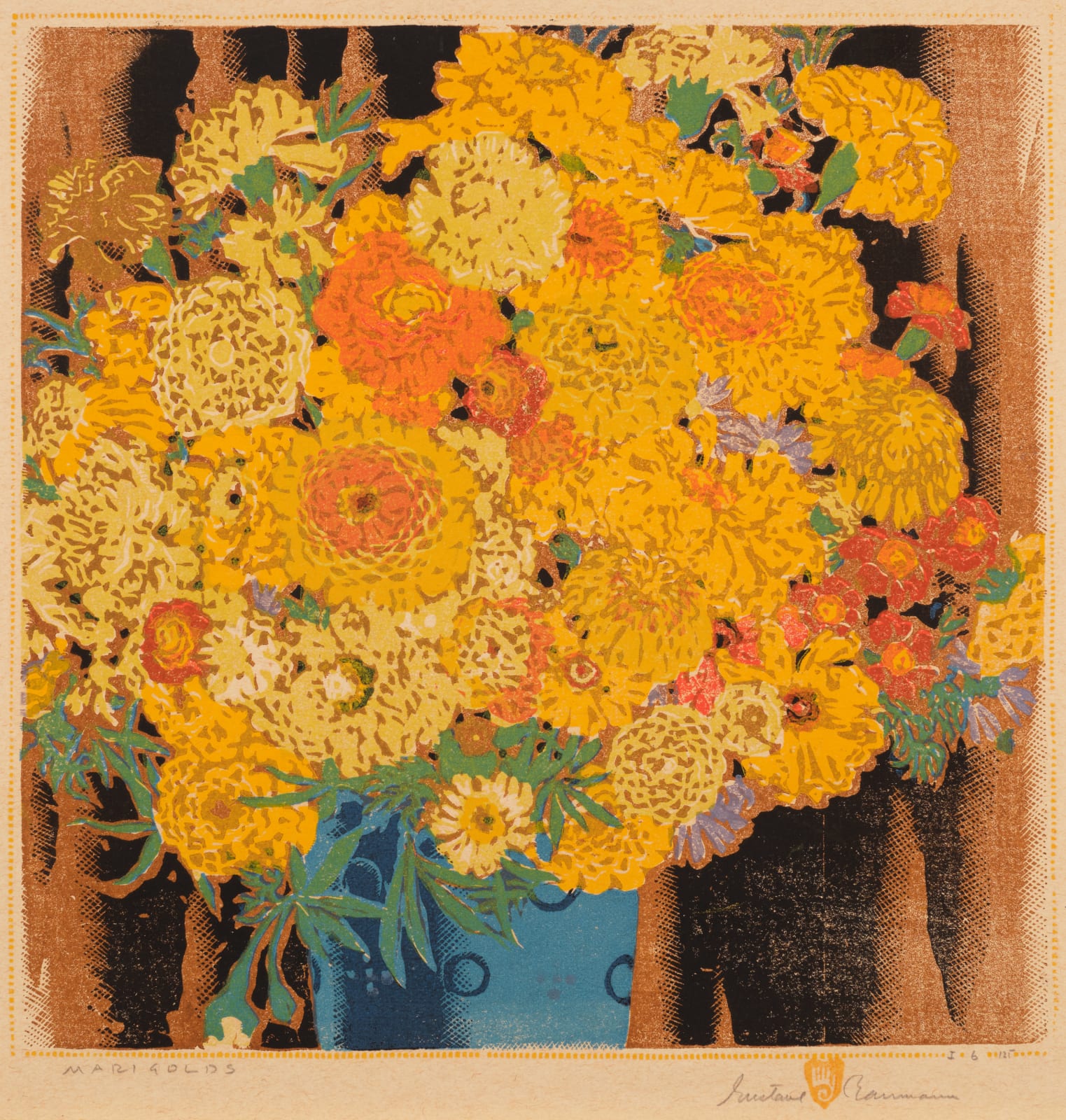 Gustave Baumann, Marigolds (square)