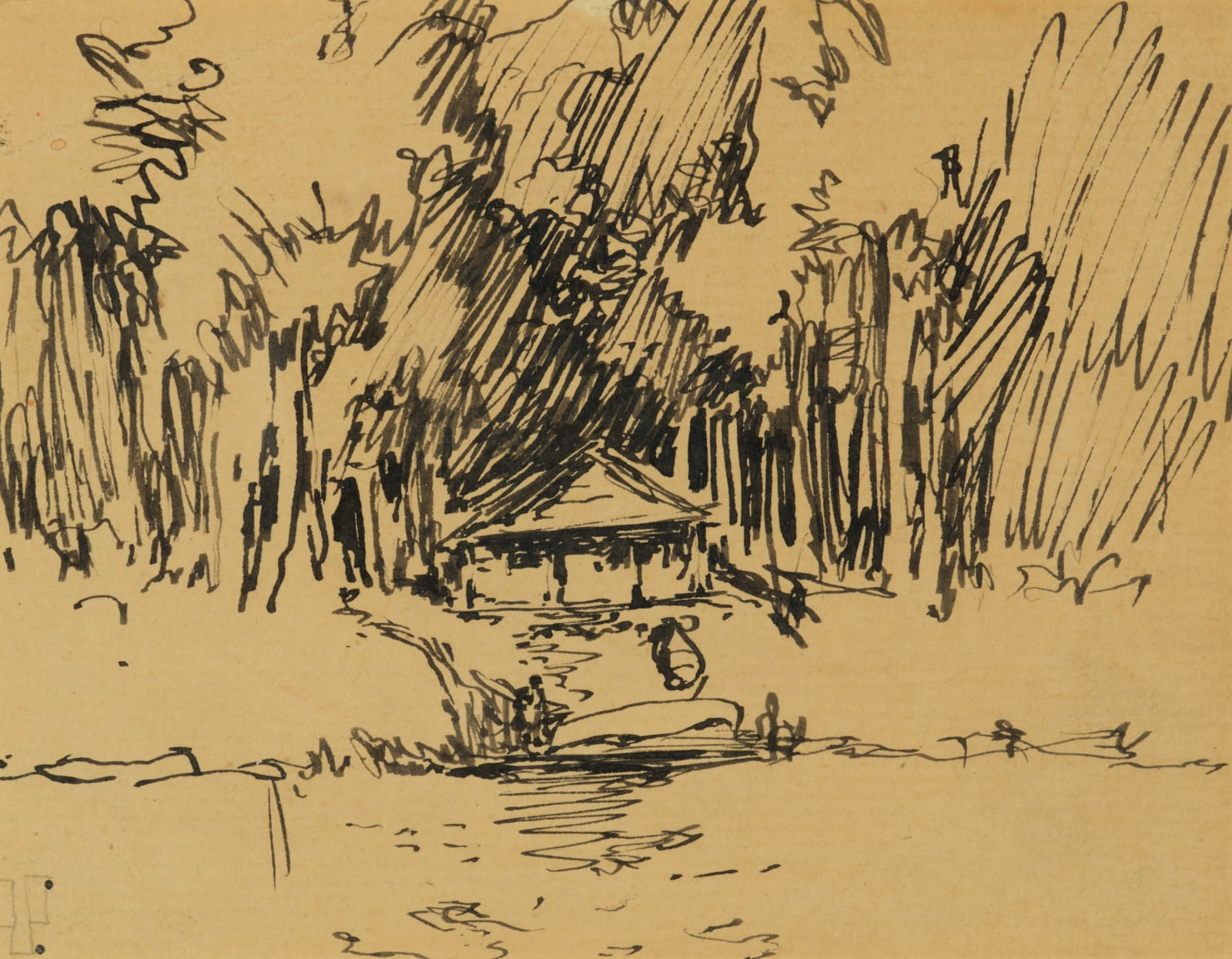 William Penhallow Henderson, Summer Camp in Maine Woods, c. 1908