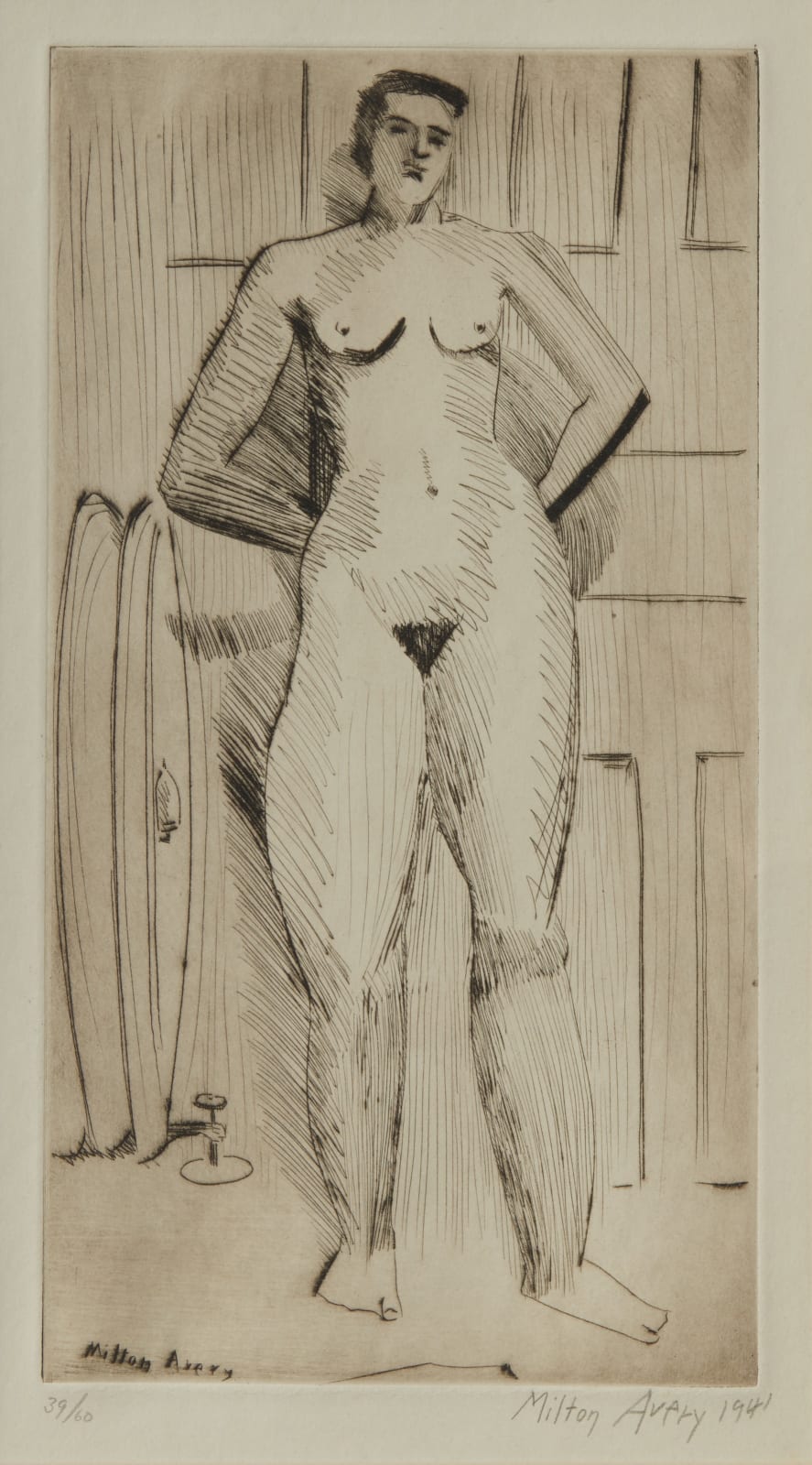 Milton Avery, Standing Nude, d. 1941