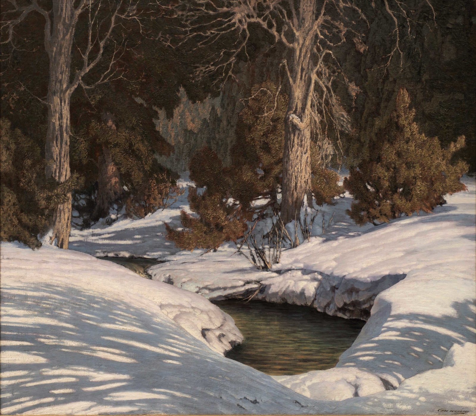 Carl Woolsey, Winter Stream, Rio Hondo-Taos, New Mexico