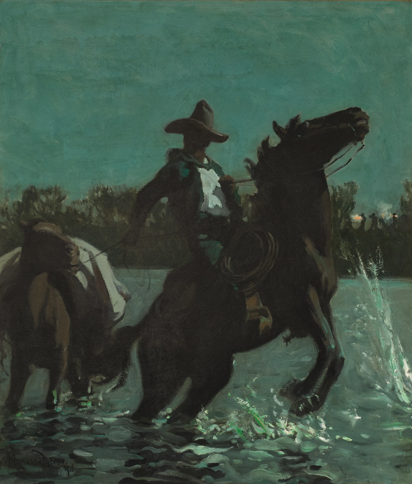 Maynard Dixon, Fording the Stream, d. 1916