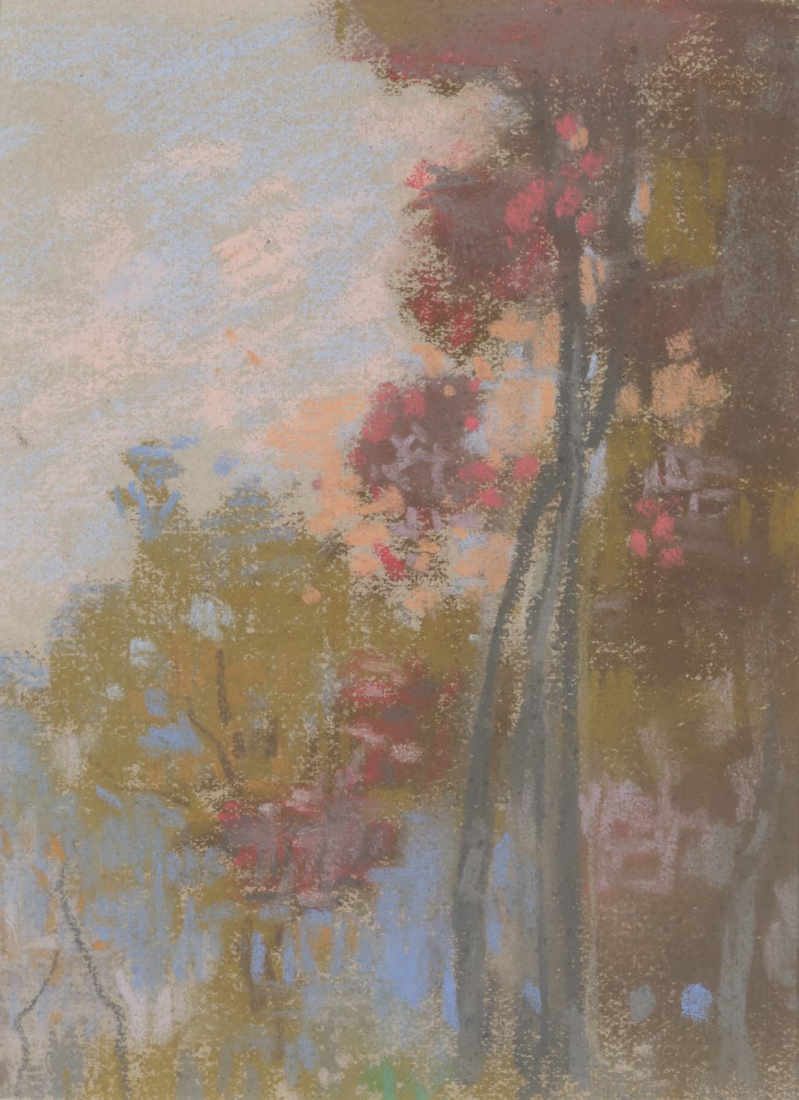 William Penhallow Henderson, Gold Poplars and Evergreens, Lake Bluff