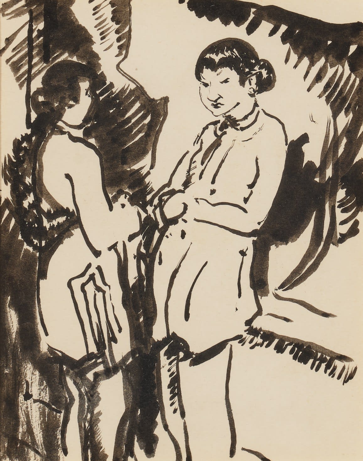 William Penhallow Henderson, Three Sketches of Chinatown, San Francisco, California, c. 1918