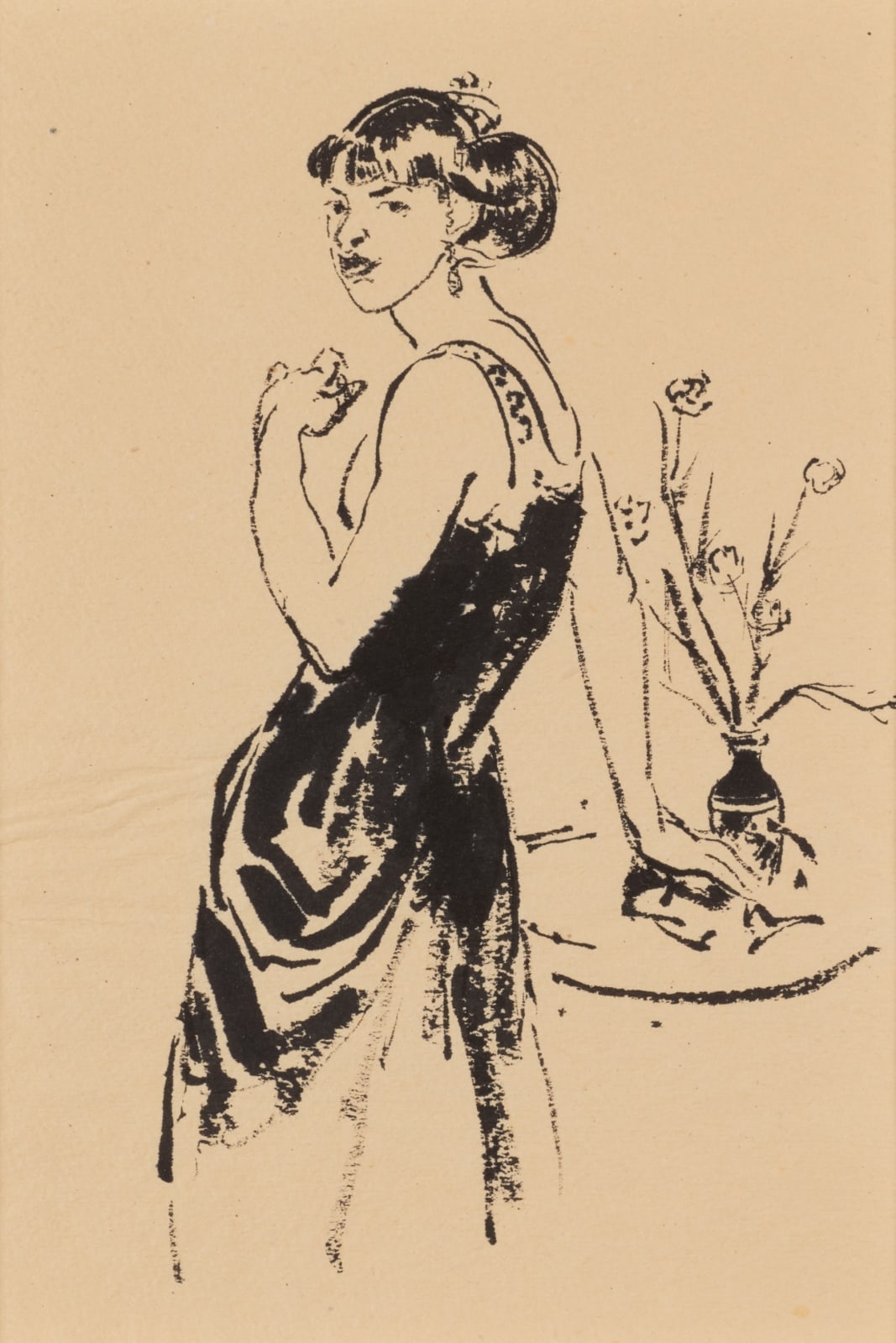 William Penhallow Henderson, Lady in Evening Gown, c. 1915
