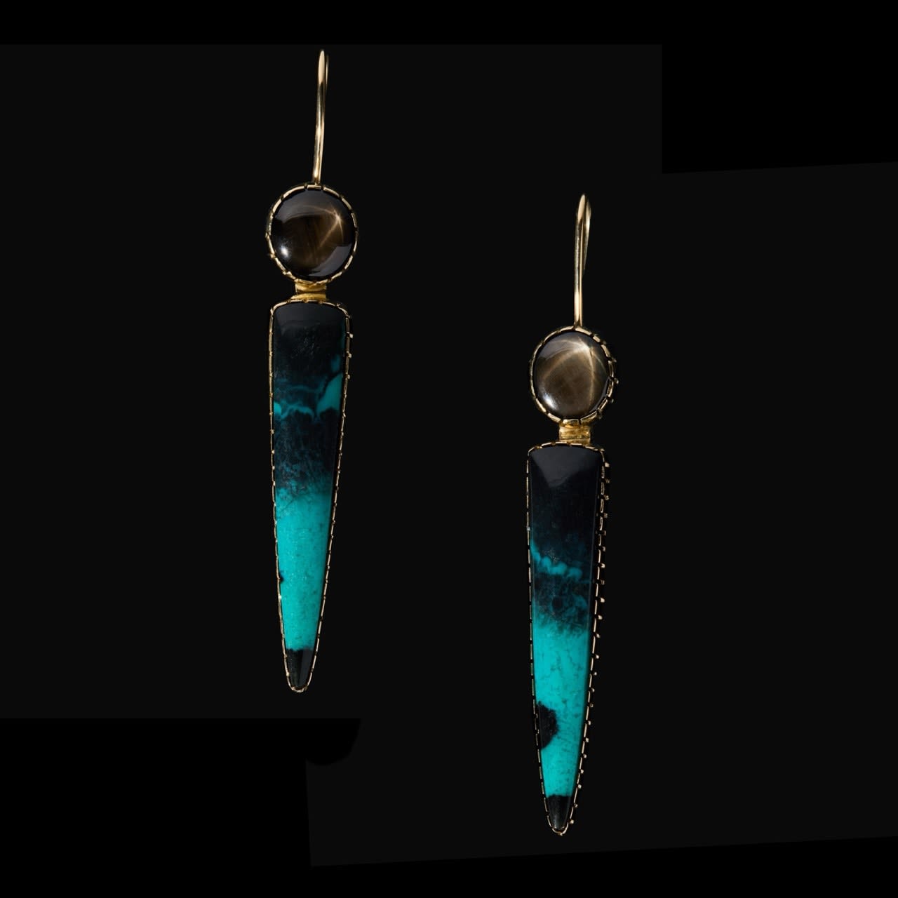 Yazzie Johnson and Gail Bird, Earrings, d. 2025
