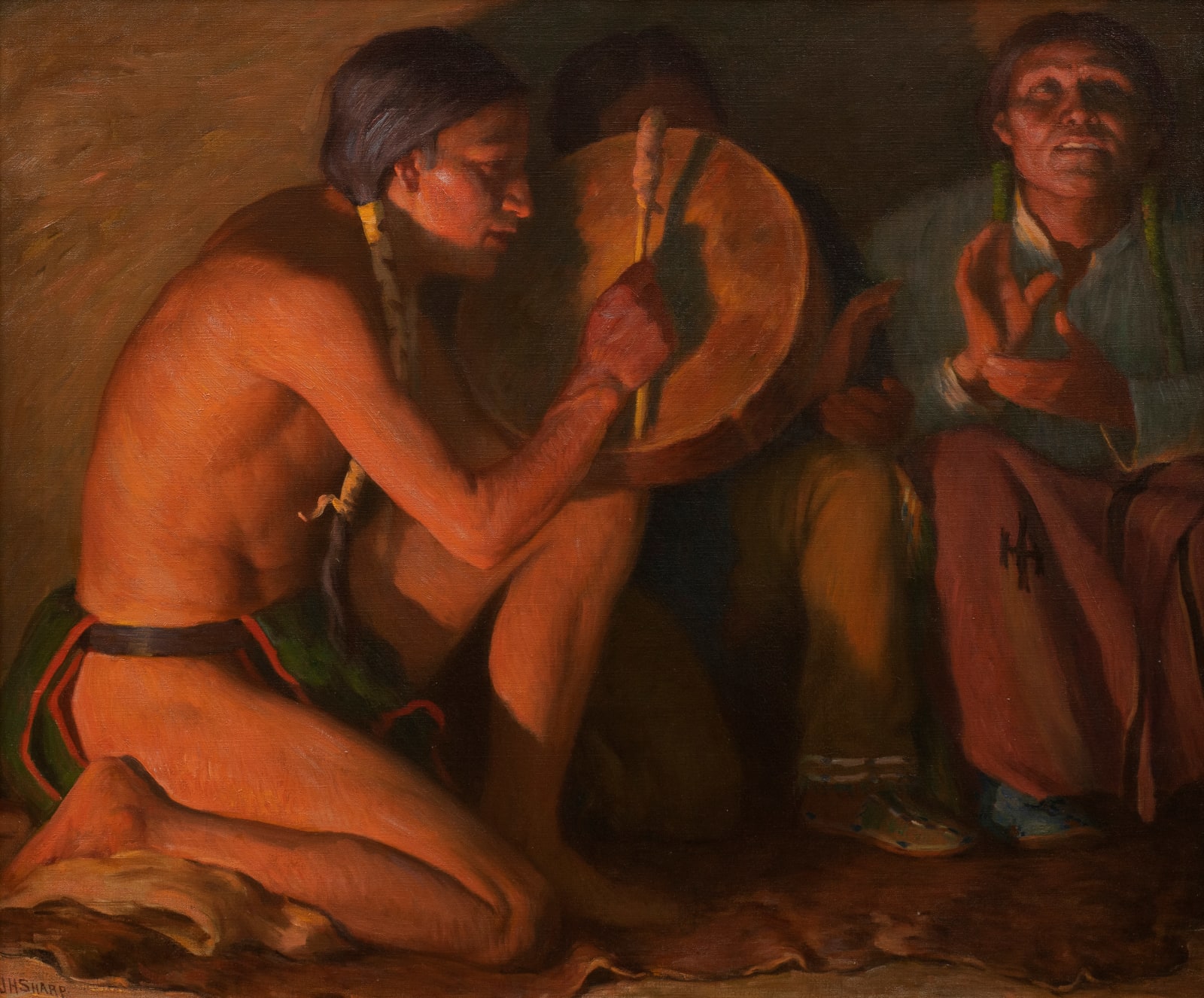 Joseph Henry Sharp, Ceremony, Taos Pueblo, New Mexico, c. 1930