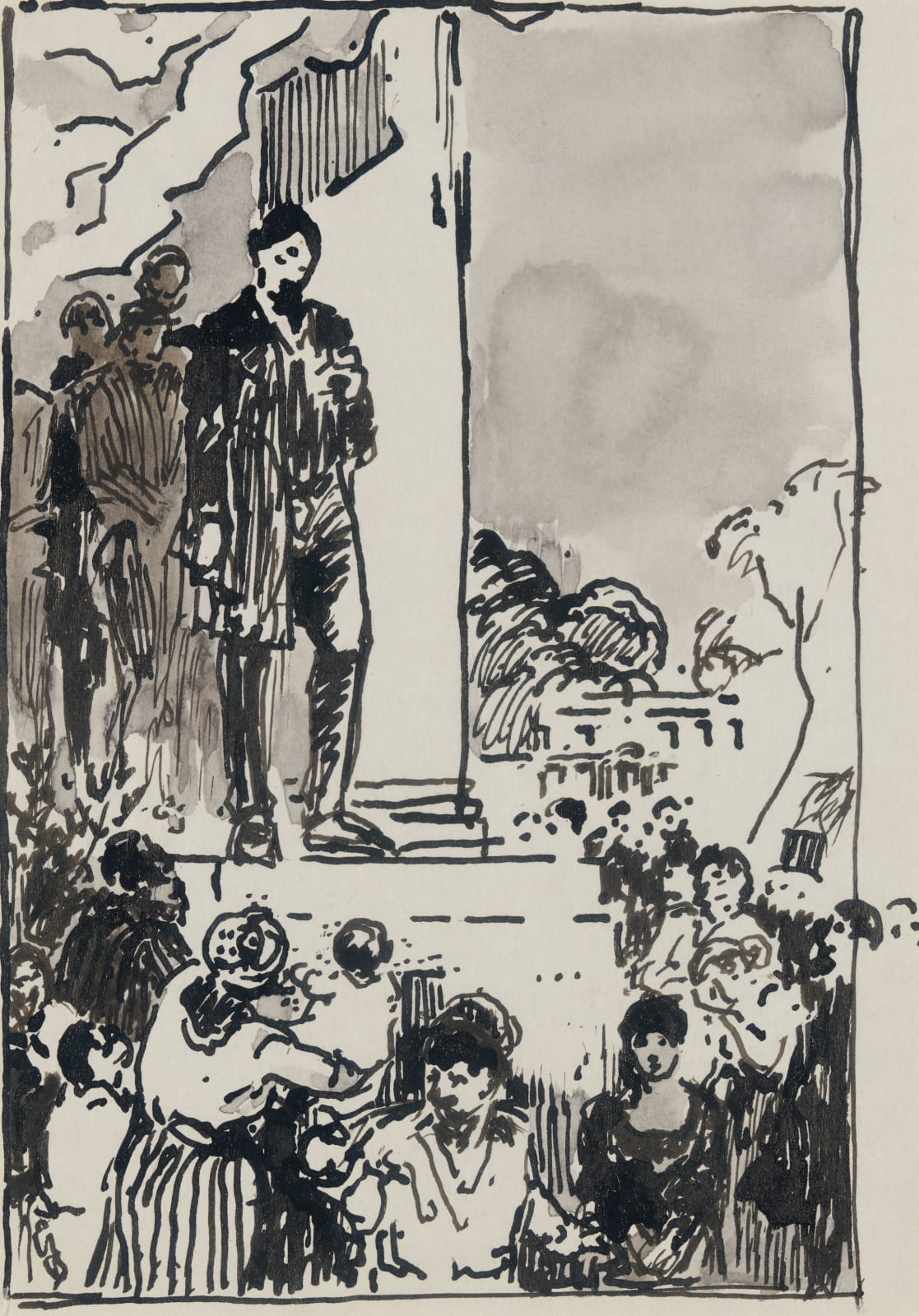 William Penhallow Henderson, Study of Abraham Lincoln Making a Speech Before Public, d. 1910