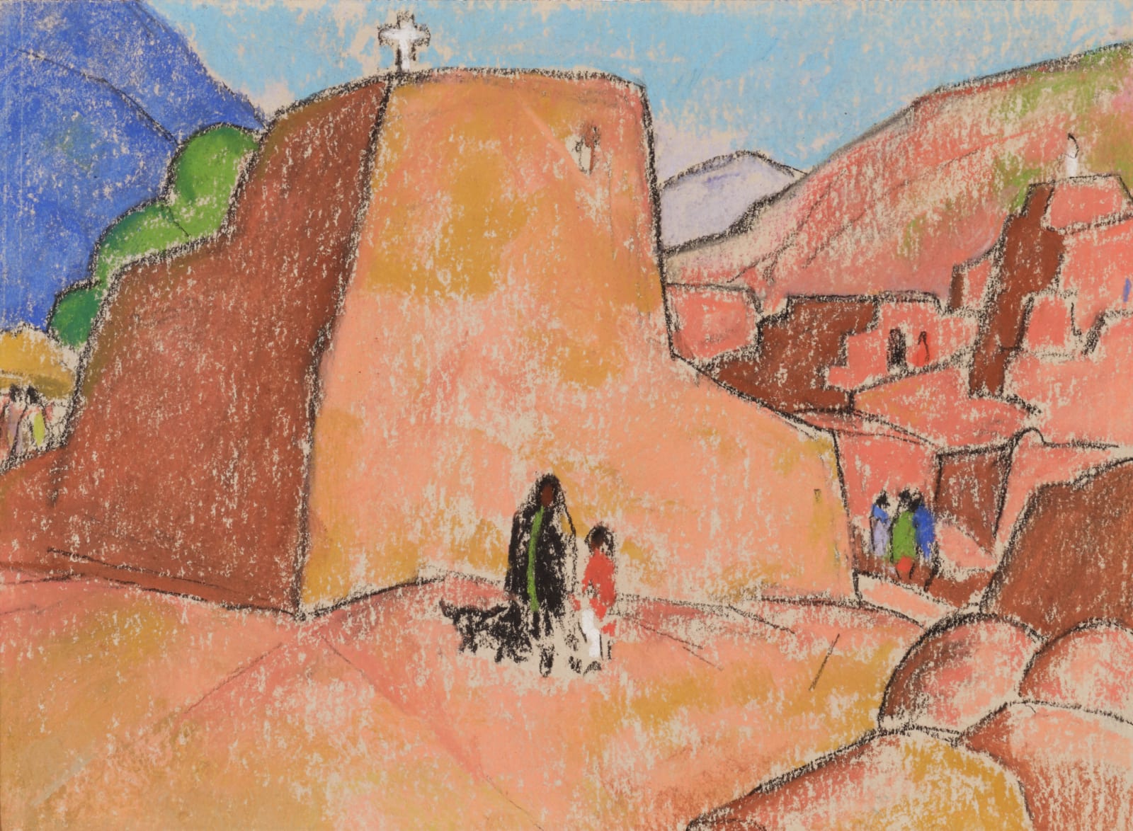William Penhallow Henderson, Taos Pueblo Church #4, c. 1917