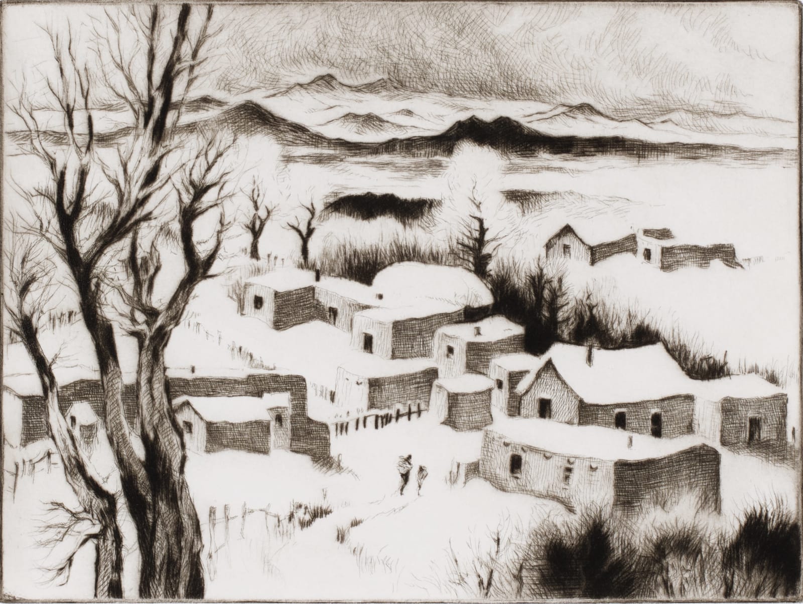 Gene Kloss, Village in the Snow, d. 1974