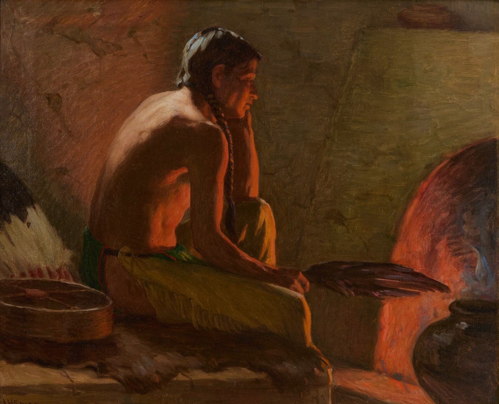 Joseph Henry Sharp, Firelight, c. 1925