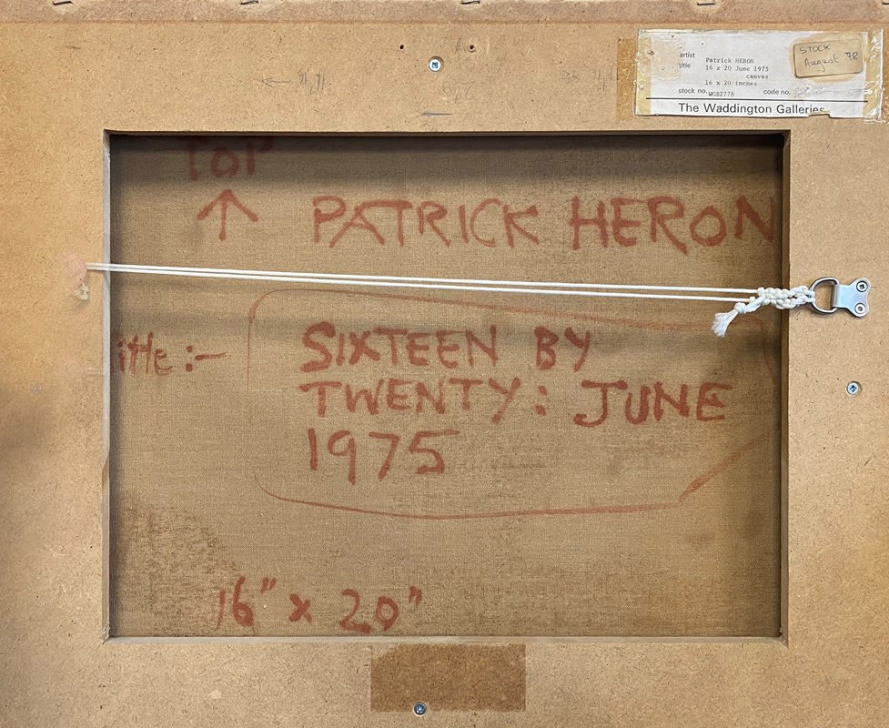 Patrick Heron, Sixteen by Twenty, June 1975