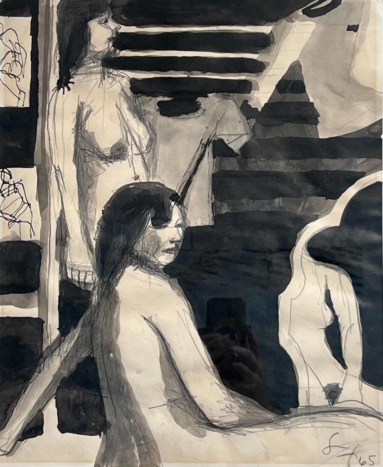 Frank Lobdell, Untitled (Two Models and Mirror), 1965