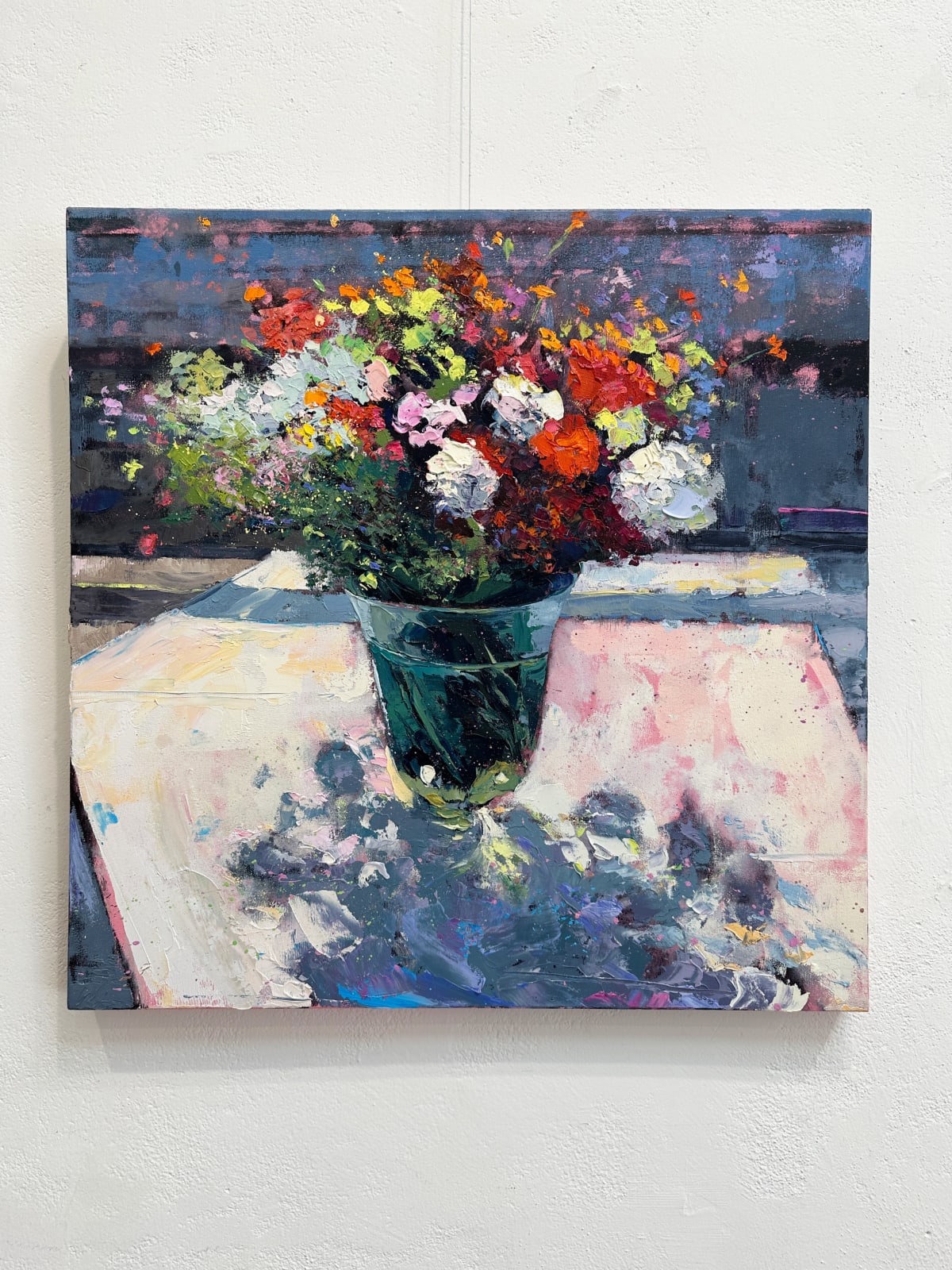 Carolyn Meyer, Country Flowers on the Studio Floor, 2019