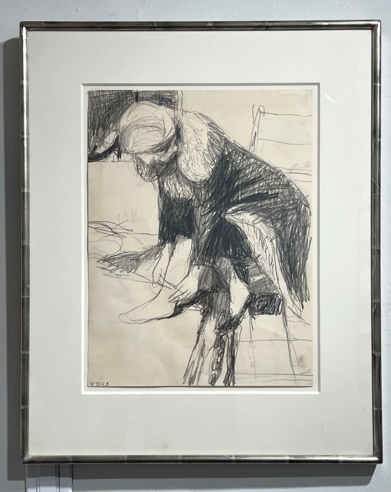 Richard Diebenkorn, Unknown (woman in coat, hands at ankle), 1963