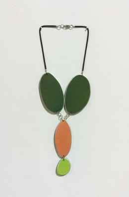Carolina Sardi, Green, Coral & Lime Green Neciklace, 2015