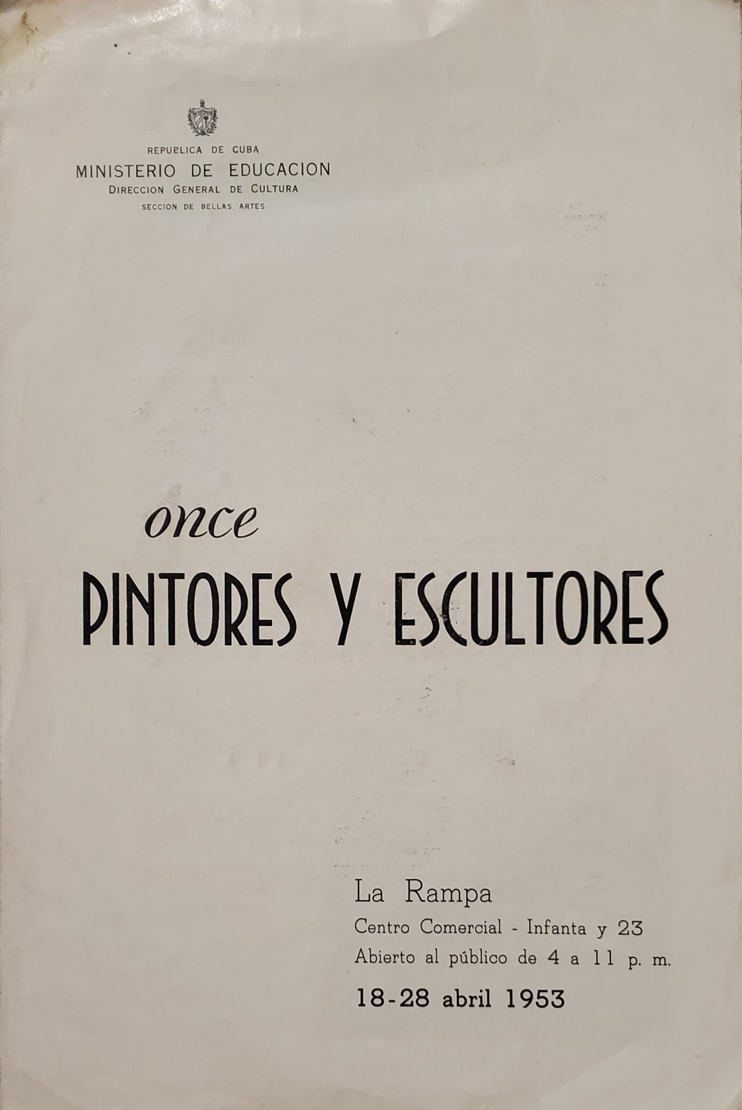 Oncce Pintores y Escuptores, 1953