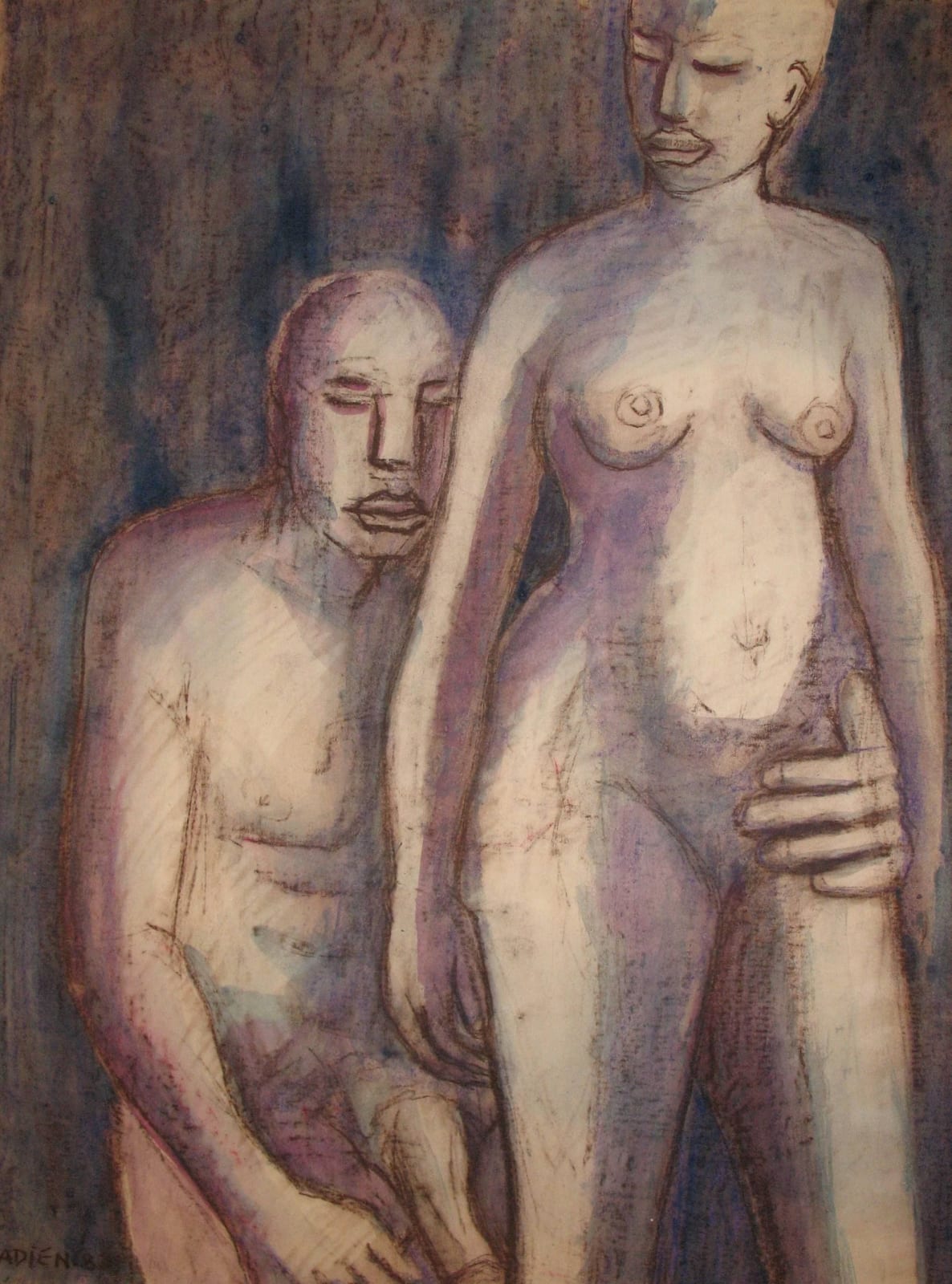 Eric Cadien, Seated man with woman (1983), 1983