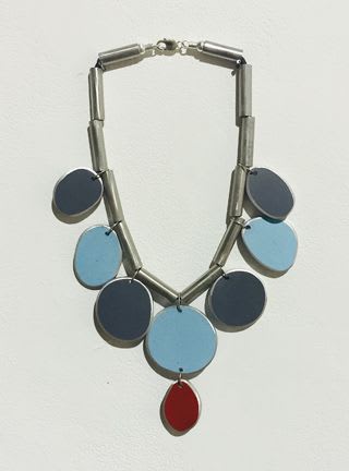 Carolina Sardi, Blue, Grey & Paprika Necklace, 2015