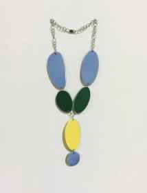 Carolina Sardi, Celeste, Green & Yellow Necklace, 2015