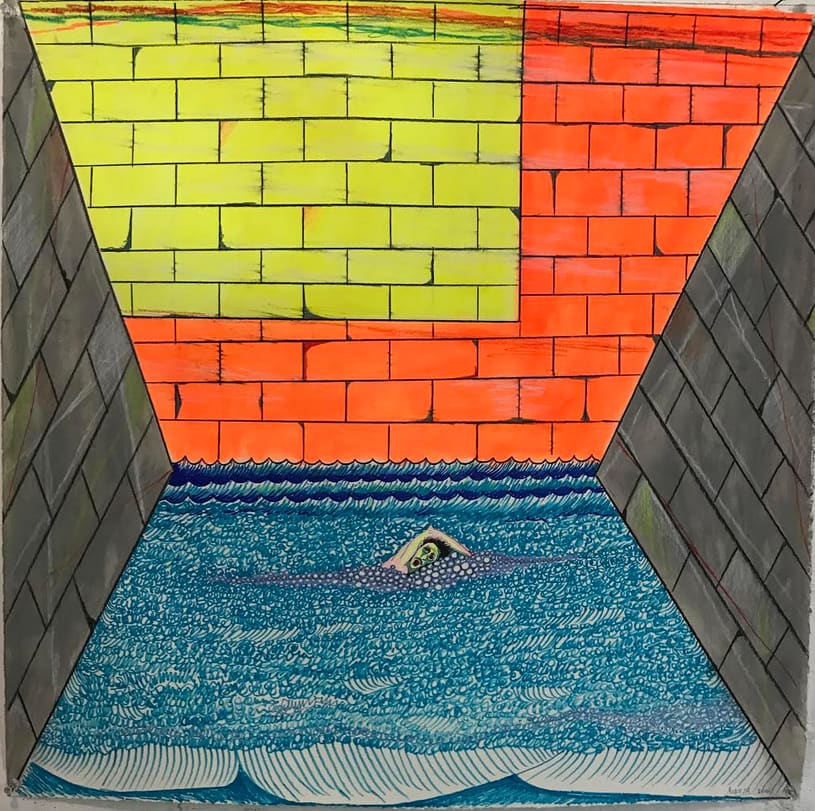 Luis Cruz Azaceta, Swimming to Havana 77, 2016