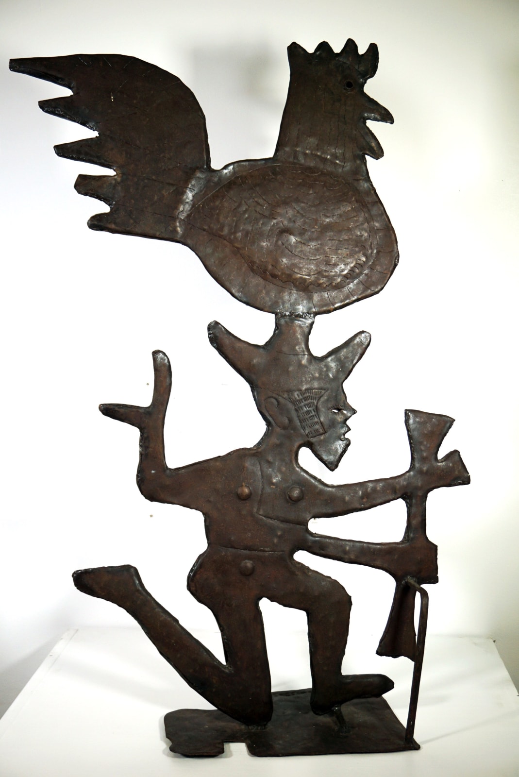 Joseph LOUIJUSTE, Boy w/rooster on head-on base