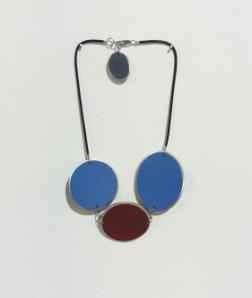 Carolina Sardi, Blue, Paprika & Gray Necklace, 2015