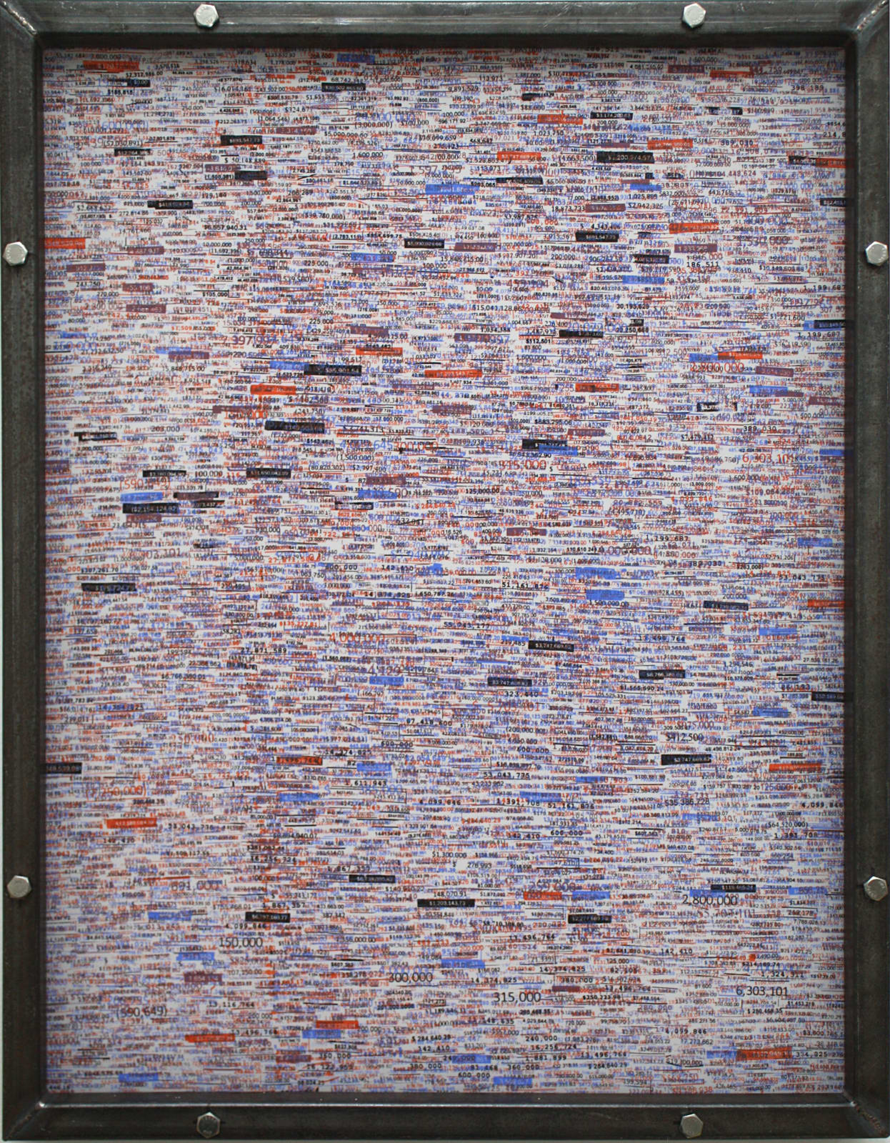 Ruben Millares, Paint by Number Vellum #1 (Red and Blue), 2017