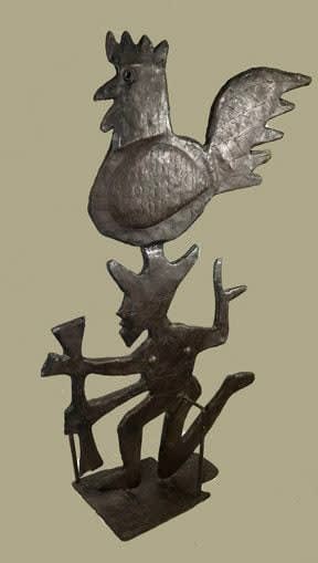 Joseph LOUIJUSTE, Boy w/rooster on head-on base