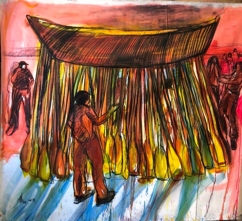 Kcho, Huellas en la tierra, estelas en el mar, 2019