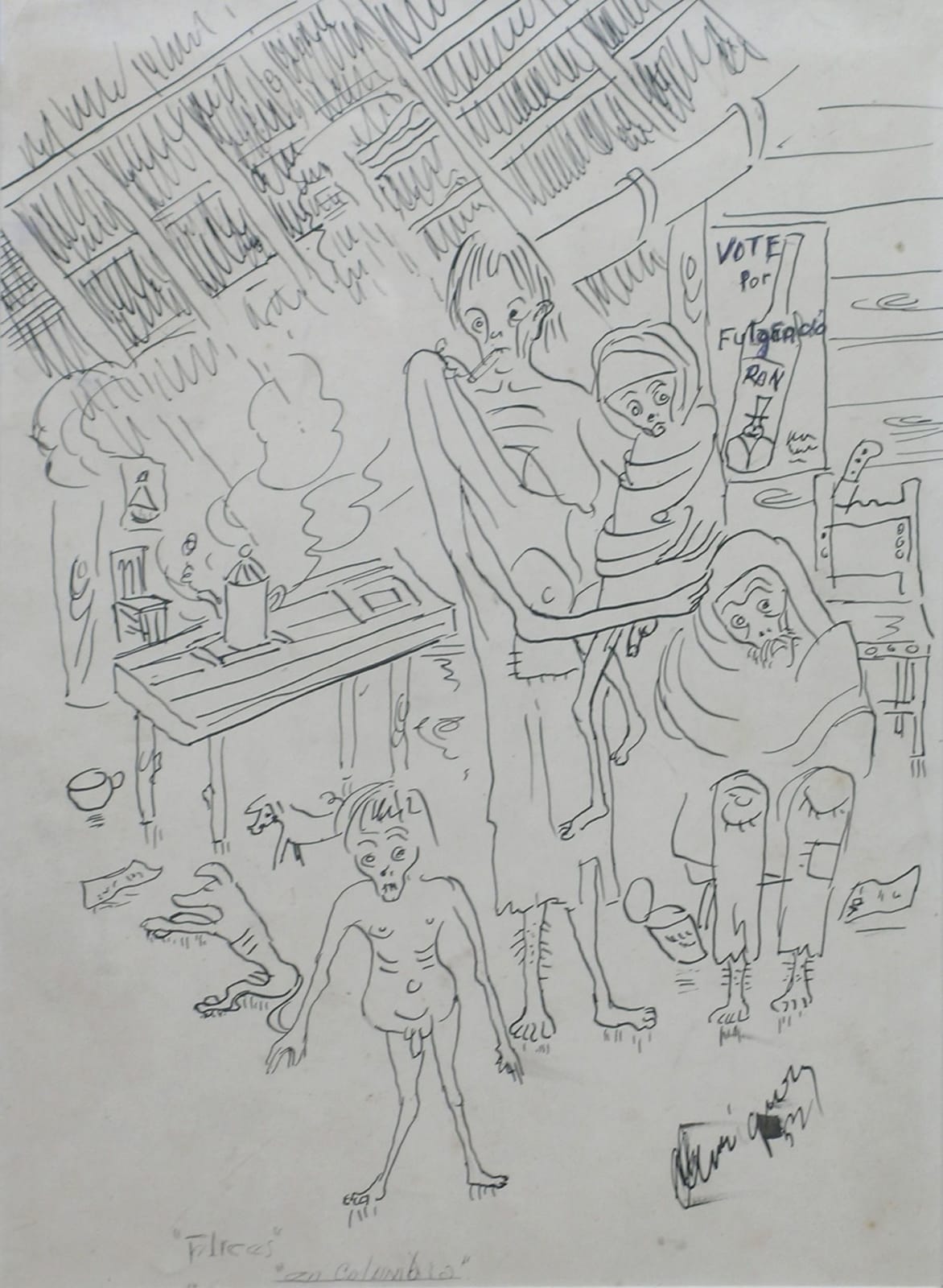 Carlos Enriquez, Felices en Columbia (a military district of Havana), 1953