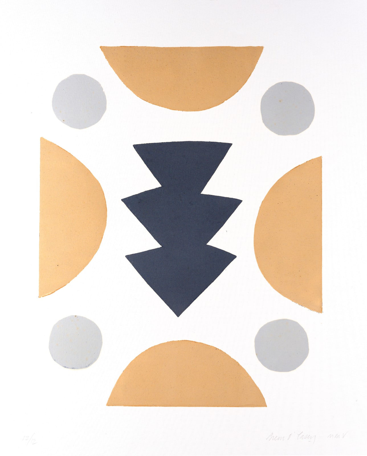 Breon O'Casey, Angular Form in Grey, 2005