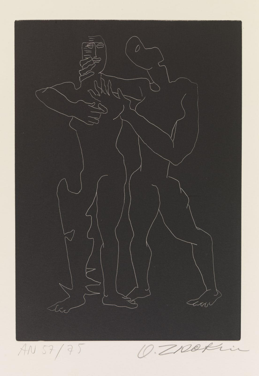 Ossip Zadkine, Guillaume Apollinaire 'Sept Calligrammes 1967', 1967, Portfolio of 10 Etchings, Ed.75, 1967